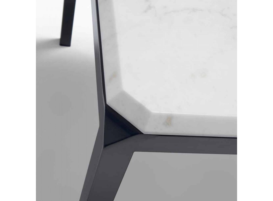 My Home Bebop Design Tisch aus weißem Marmor H74xL210cm made in Italy Viadurini