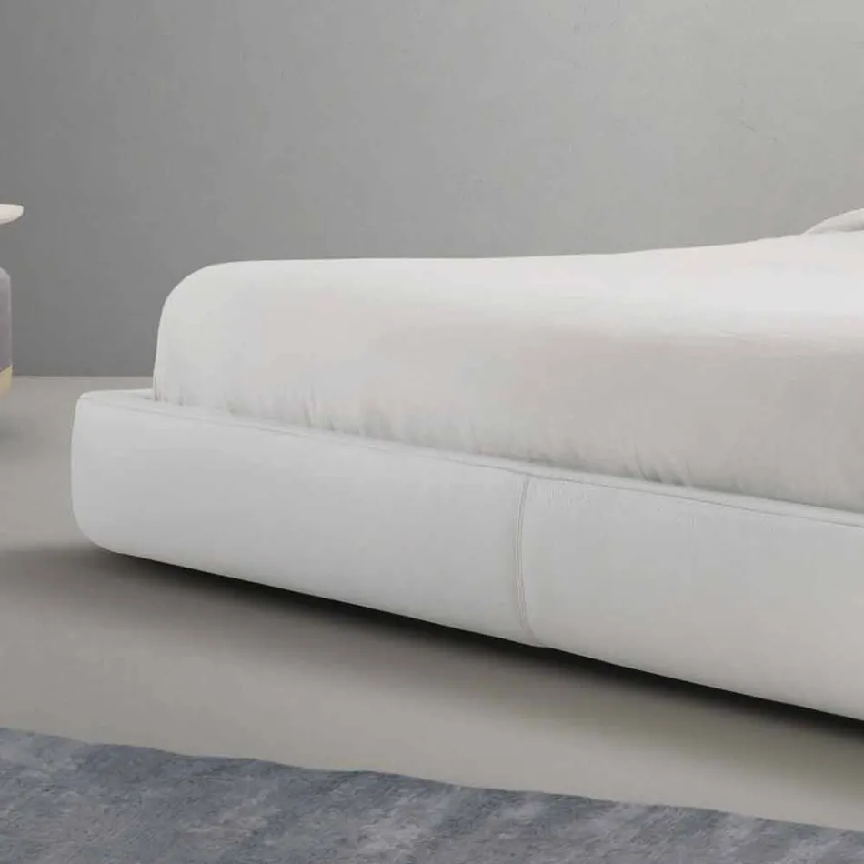 My Home Long Island gepolstertes Leder-Doppelbett aus Italien Viadurini