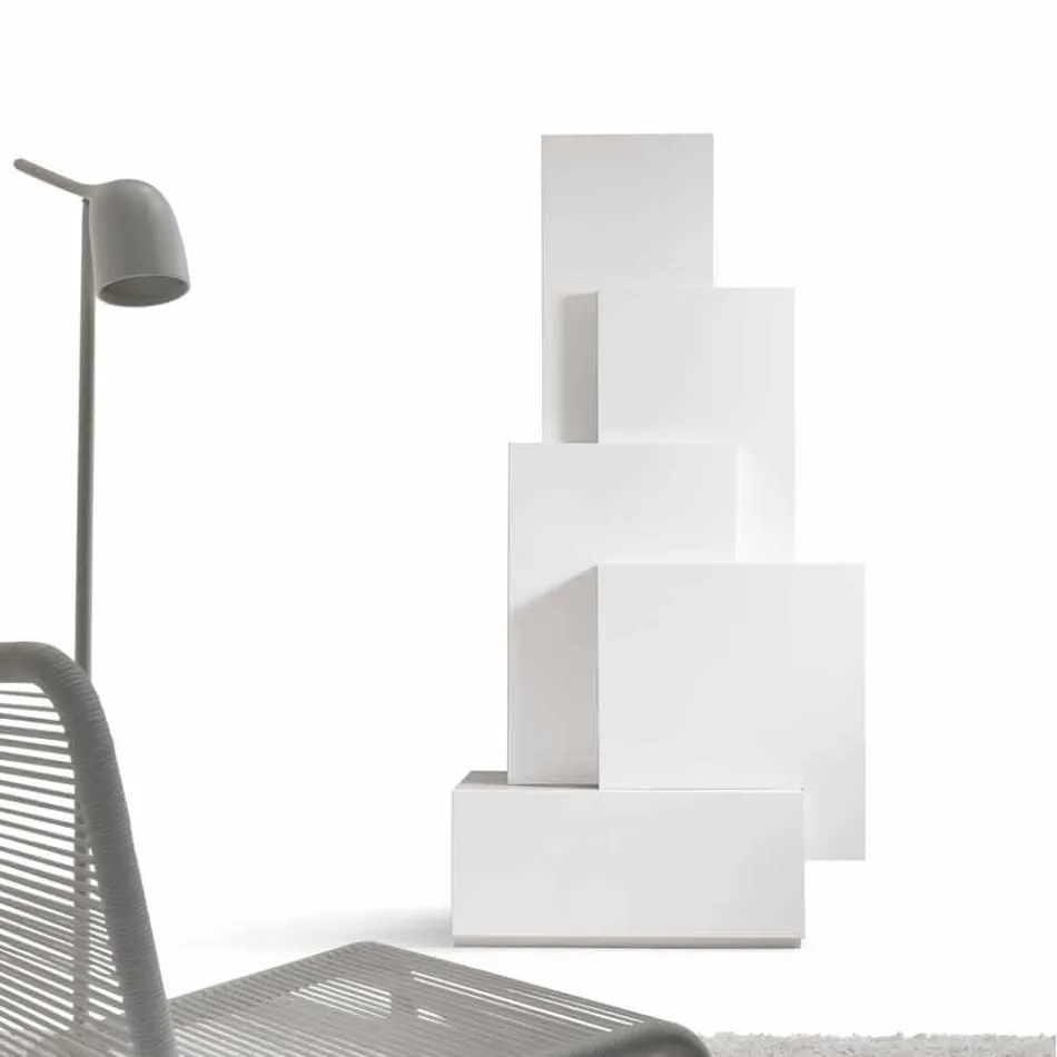 My Home Tetris Mobil Wohnzimmer Turm Design MDF H196cm made in Italy Viadurini