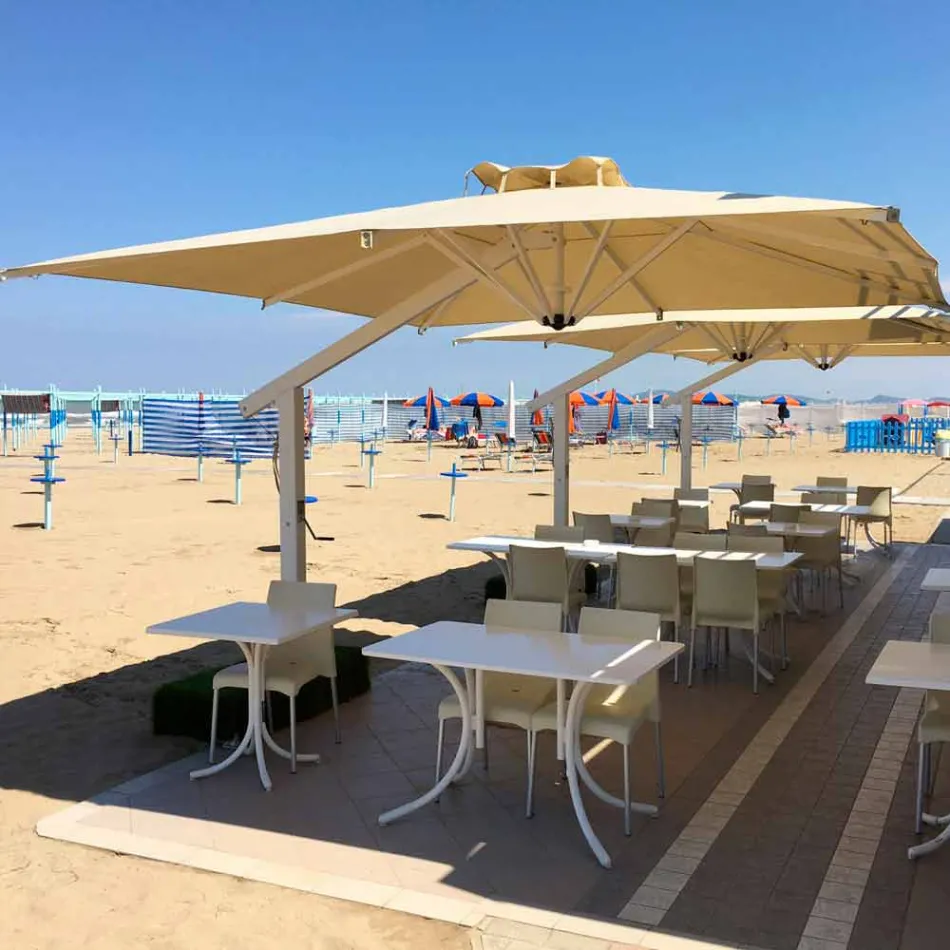 Gartenarmschirm aus weißem oder anthrazitfarbenem Aluminium 300x400 cm - Lapillo Viadurini