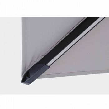 3x3 Außenschirm aus grauem Polyester und anthrazitfarbenem Aluminium - Coby