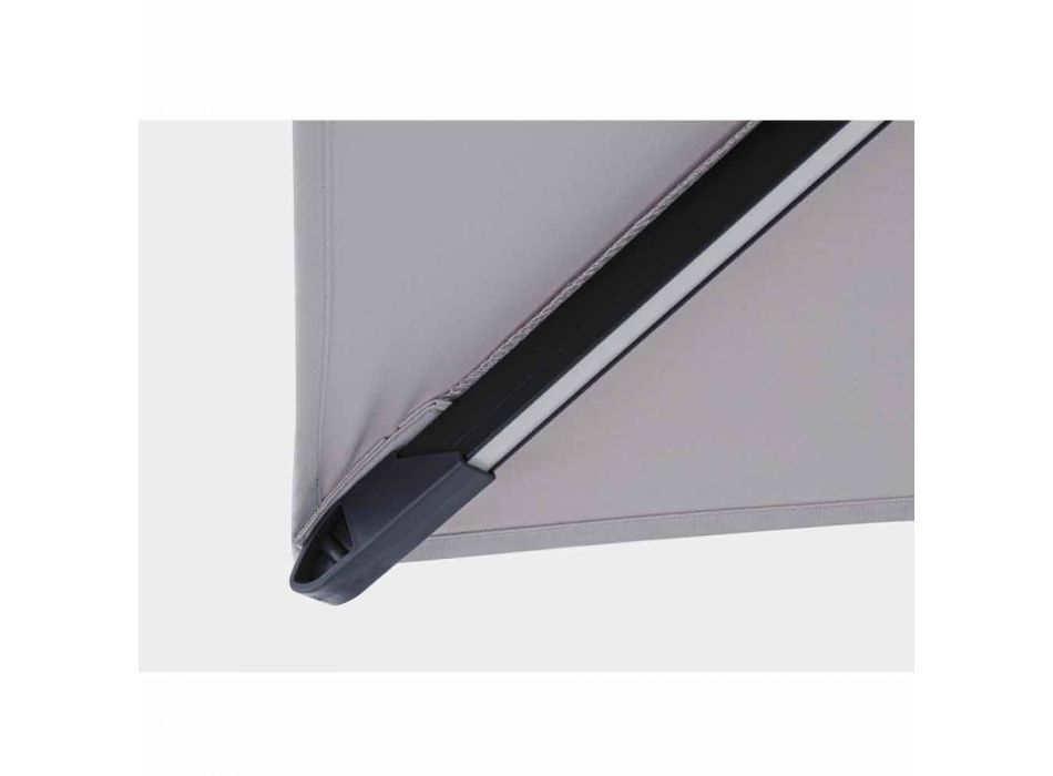 3x3 Außenschirm aus grauem Polyester und anthrazitfarbenem Aluminium - Coby
