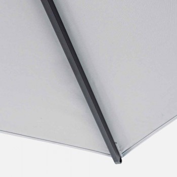 Außenschirm 4x4 aus hellgrauem Polyester und Aluminium - Daniel