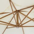 Ecrù Outdoor-Regenschirm aus Polyester und Holz 3x3, Homemotion - Passmore Viadurini