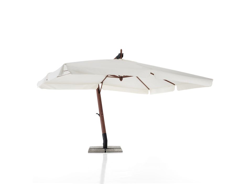 Regenschirm aus Massivholz mit PVC-beschichtetem Polyesterdach – Devoir Viadurini