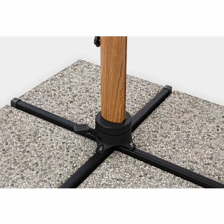 3x3 Außenschirm aus Aluminium mit beigem Polyestergewebe - Leano Viadurini