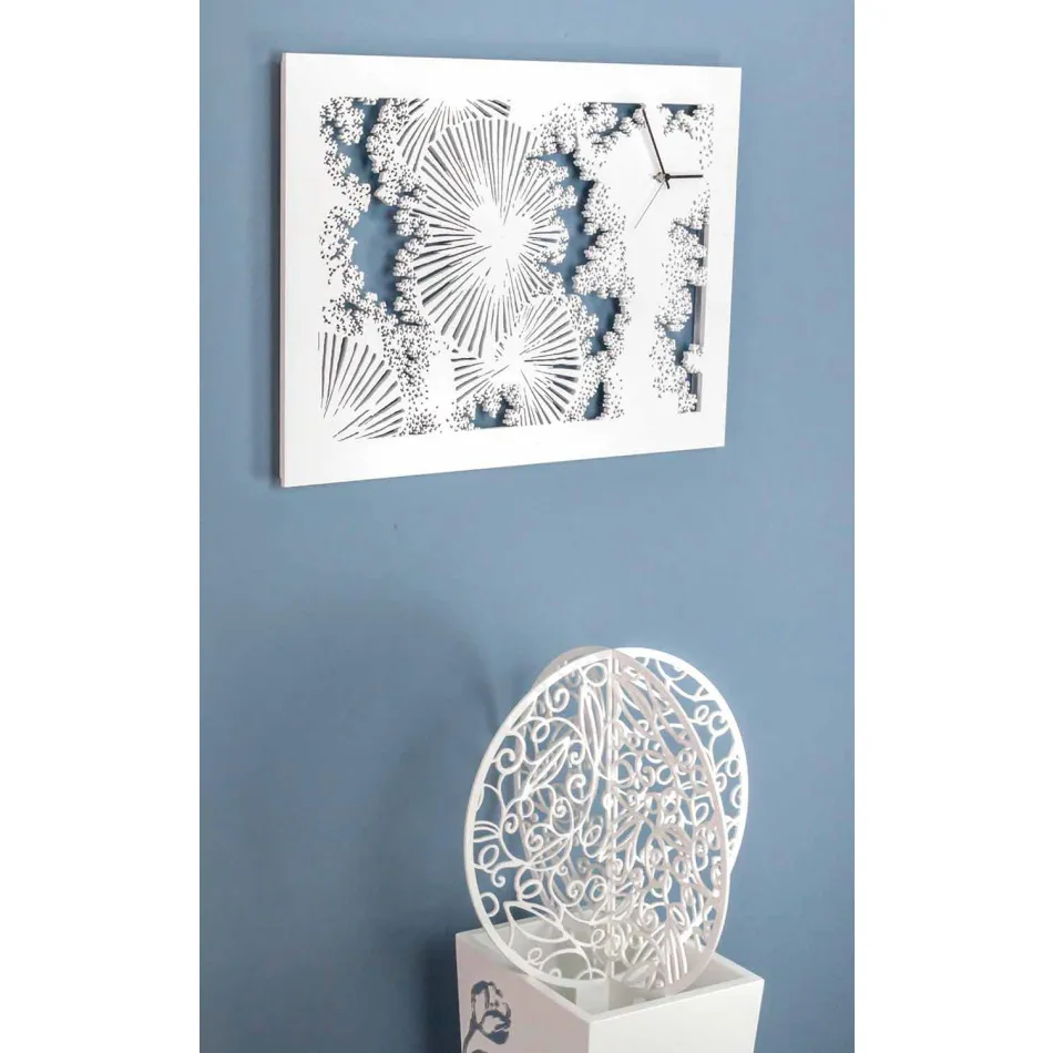 Design Wanduhr aus weißem Holz oder rechteckiger Taube - Artificio Viadurini