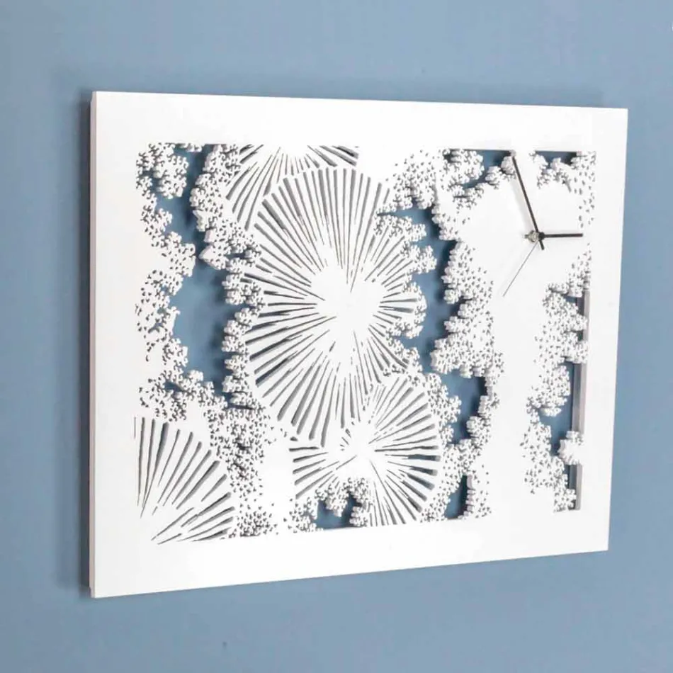 Design Wanduhr aus weißem Holz oder rechteckiger Taube - Artificio Viadurini