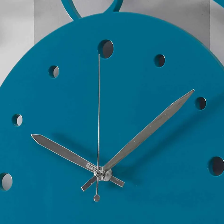 Große moderne farbige runde hölzerne Wanduhr - Infondoalmar Viadurini