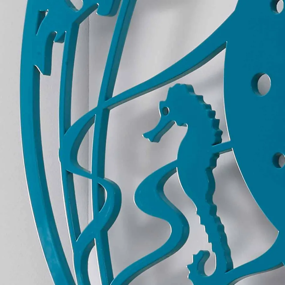 Große moderne farbige runde hölzerne Wanduhr - Infondoalmar Viadurini