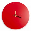 Rote Wanduhr mit italienischem rundem und modernem Design in Holz - Callisto