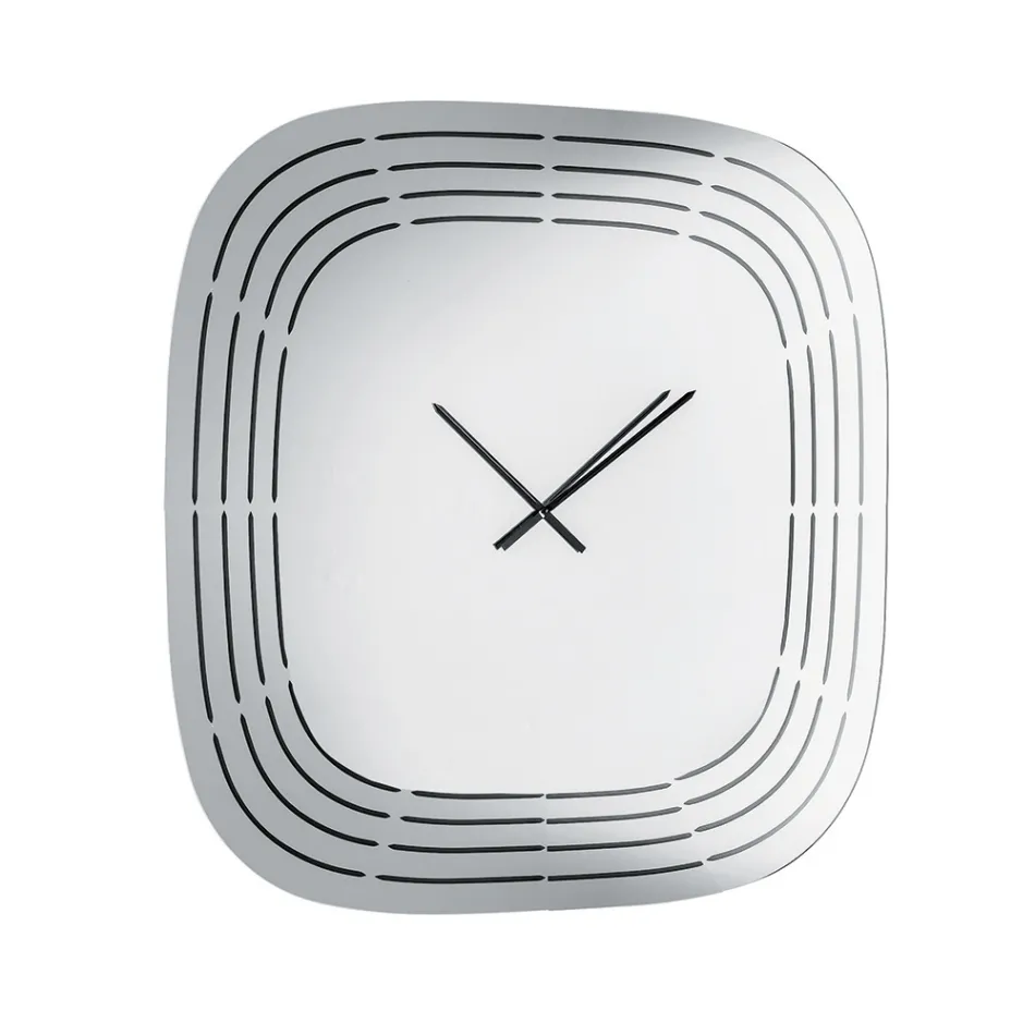 Cesira Spiegelglas-Wanduhr mit Lasergravuren, hergestellt in Italien Viadurini