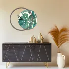 Uhr mit hölzerner und bedruckter Platte, hergestellt in Italien – Malawi Viadurini