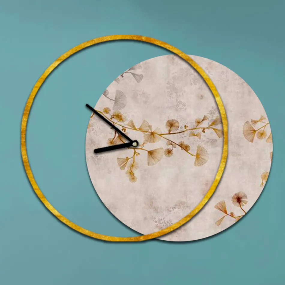 Uhr mit hölzerner und bedruckter Platte, hergestellt in Italien – Malawi Viadurini