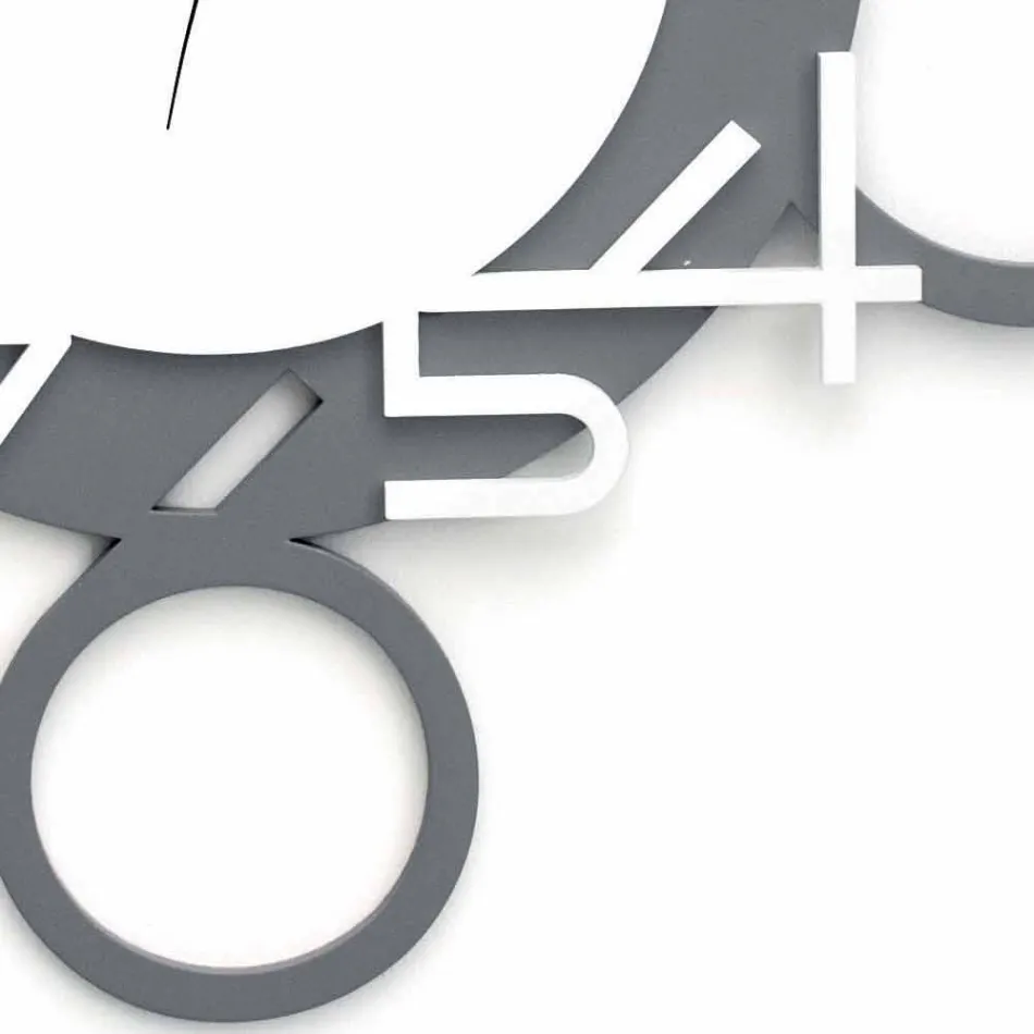 Große und moderne Design Wanduhr in weißem und grauem Holz - Ziffer Viadurini