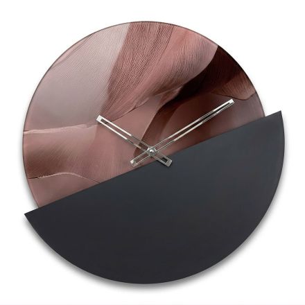 Grüne, bedruckte Methacrylat-Wanduhr, hergestellt in Italien - Viridea Viadurini
