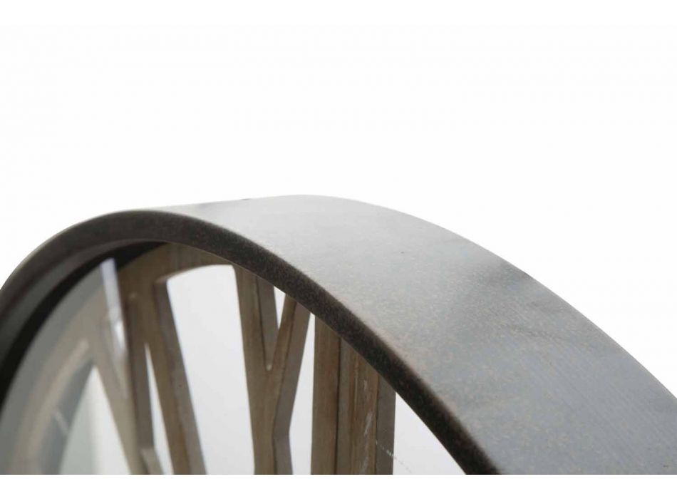 Runde Wanduhr Durchmesser 60 cm Modern in Eisen und MDF - Arnela Viadurini