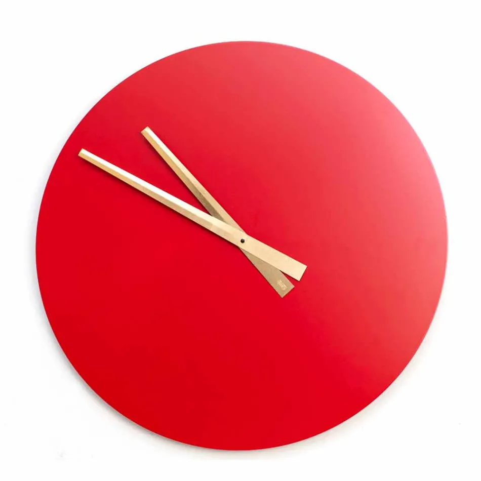 Große farbige moderne Wanduhr aus rundem Holz - Dione Viadurini