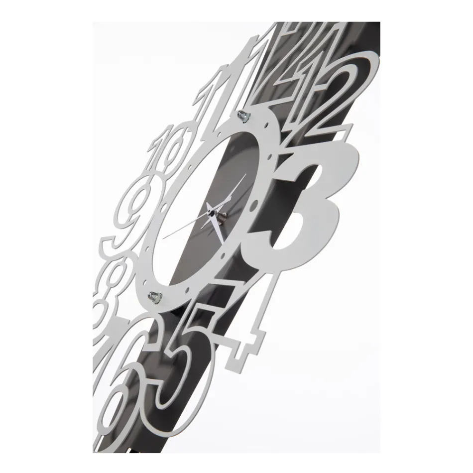 Eisen-Wanduhr mit Ausrufezeichen, hergestellt in Italien – Hand Viadurini