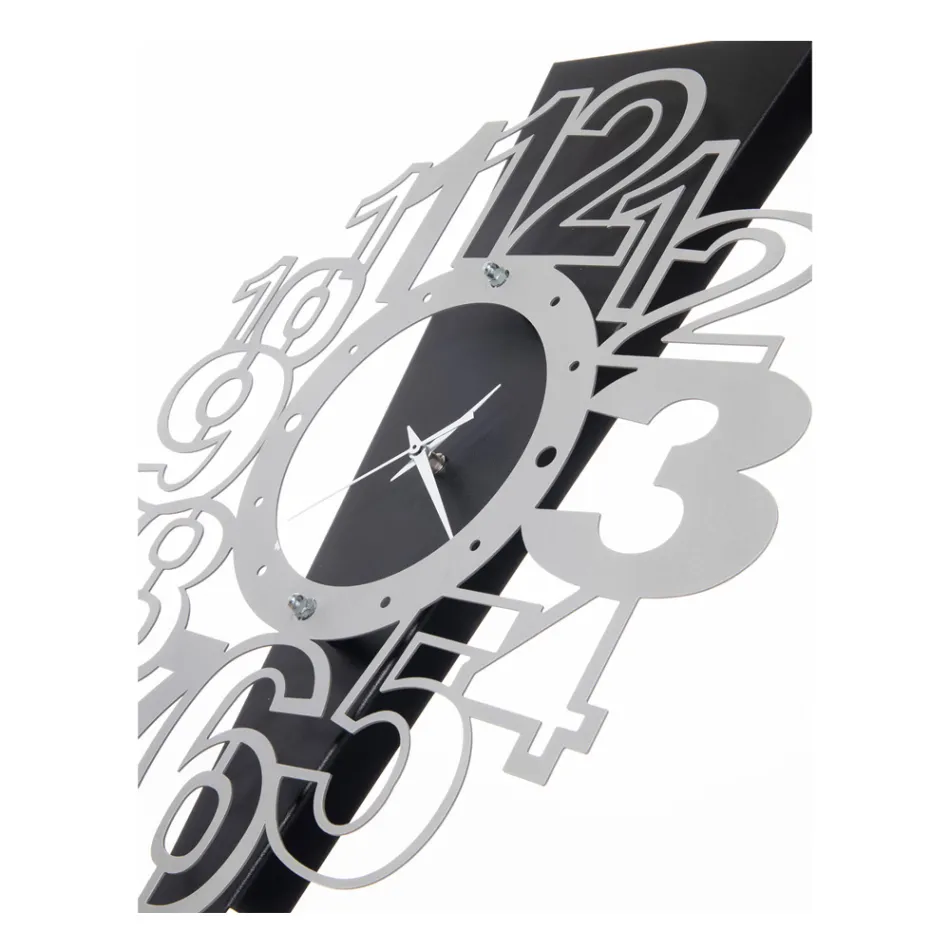 Eisen-Wanduhr mit Ausrufezeichen, hergestellt in Italien – Hand Viadurini