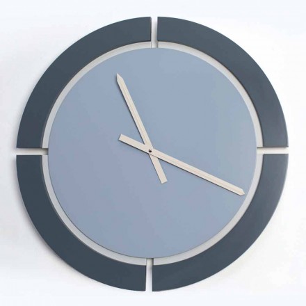 Moderne runde Wanduhr in Weißblau Avio - Savio Viadurini