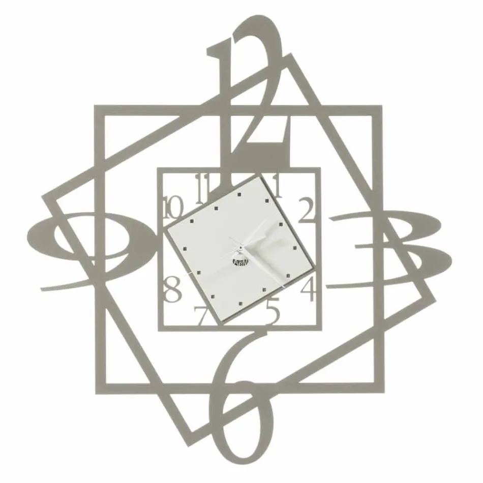 Geometrisches Design der modernen Eisenwanduhr Made in Italy - Procida Viadurini