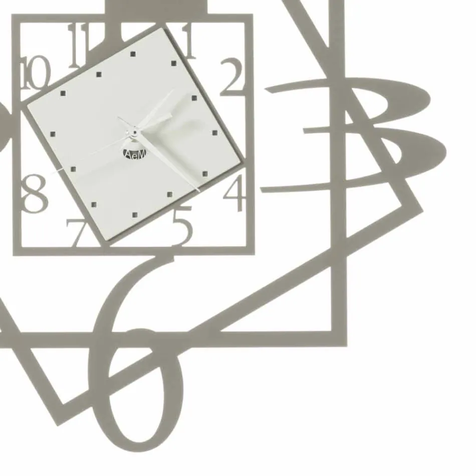 Geometrisches Design der modernen Eisenwanduhr Made in Italy - Procida Viadurini