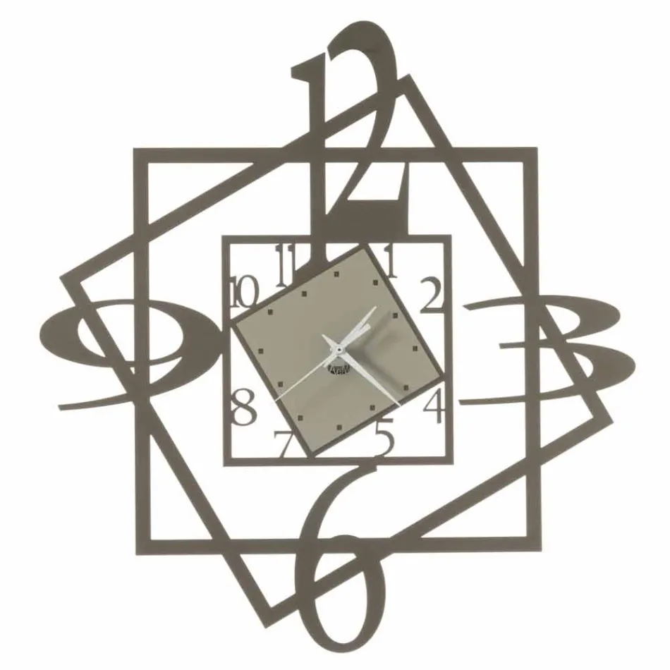 Geometrisches Design der modernen Eisenwanduhr Made in Italy - Procida Viadurini