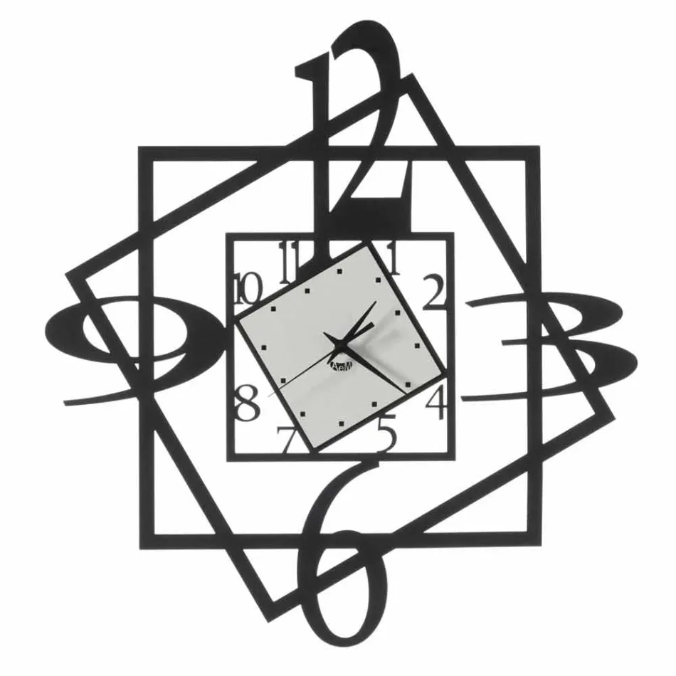 Geometrisches Design der modernen Eisenwanduhr Made in Italy - Procida Viadurini