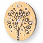 Baum des Herzens Wand Design Uhr aus Holz, hergestellt aus Italien Viadurini