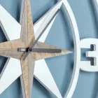 Große Wanduhr Design in Shabby White und Brown Wood - Scharnier Viadurini