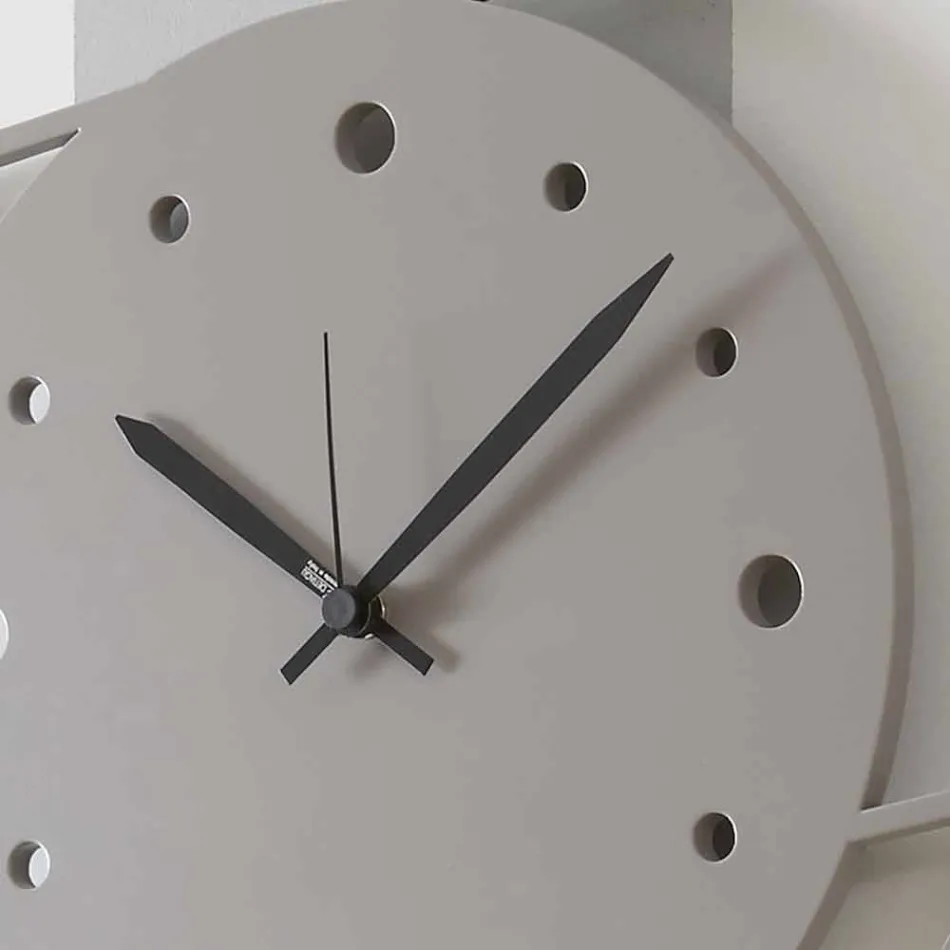 Große moderne Design Wanduhr in farbigem Rundholz - Vögel Viadurini