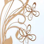 Große quadratische Wanduhr aus weißem Holz mit Blume - Florello Viadurini