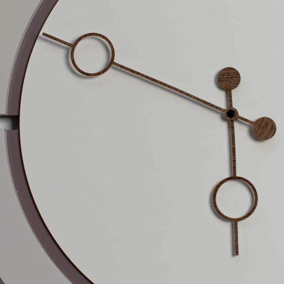 Große runde Wanduhr im modernen Design in Braun- und Beigeholz - Osvego Viadurini