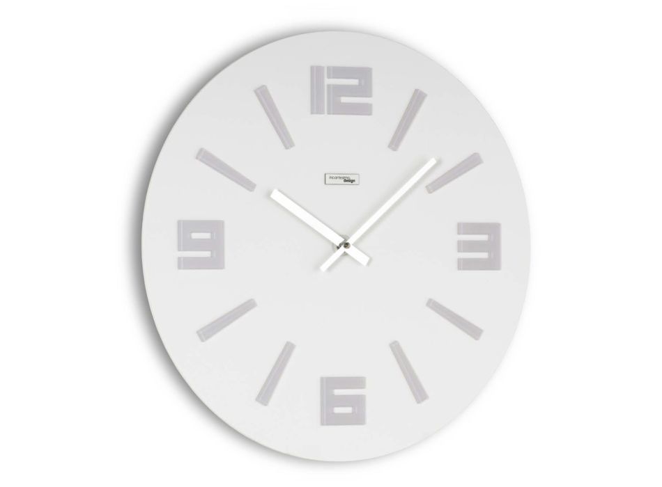 Uhr aus halbgeschäumtem PVC und farbigem Methacrylat, hergestellt in Italien – üblich Viadurini