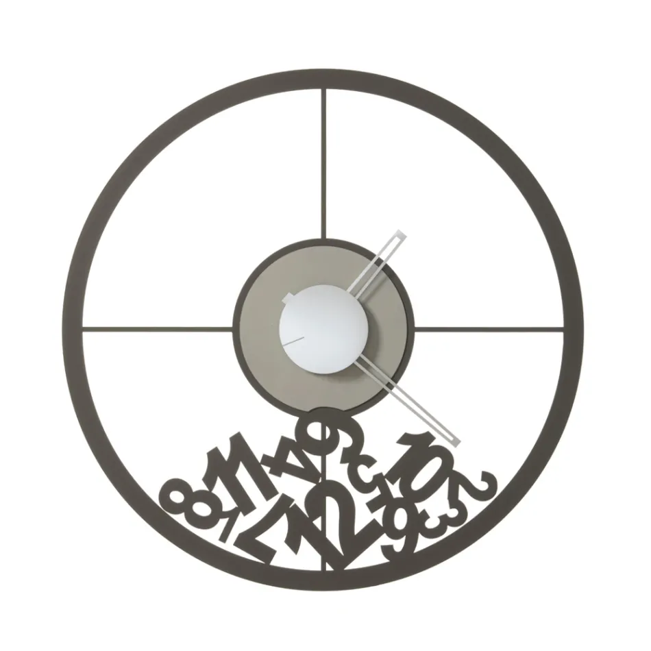 Uhr aus Eisen mit gefallenen Zahlen, hergestellt in Italien – Widder Viadurini