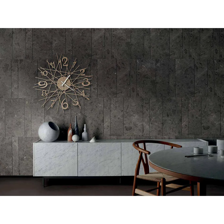 Runde Eisen Design Wanduhr Made in Italy - Kombo Viadurini