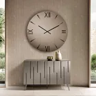 Runde Spiegelglasuhr mit lasergravierten Ziffern - Clelia Viadurini