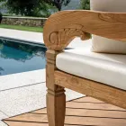 Bank 210x112 cm aus recyceltem Teakholz mit Kissen - Mammolo Viadurini