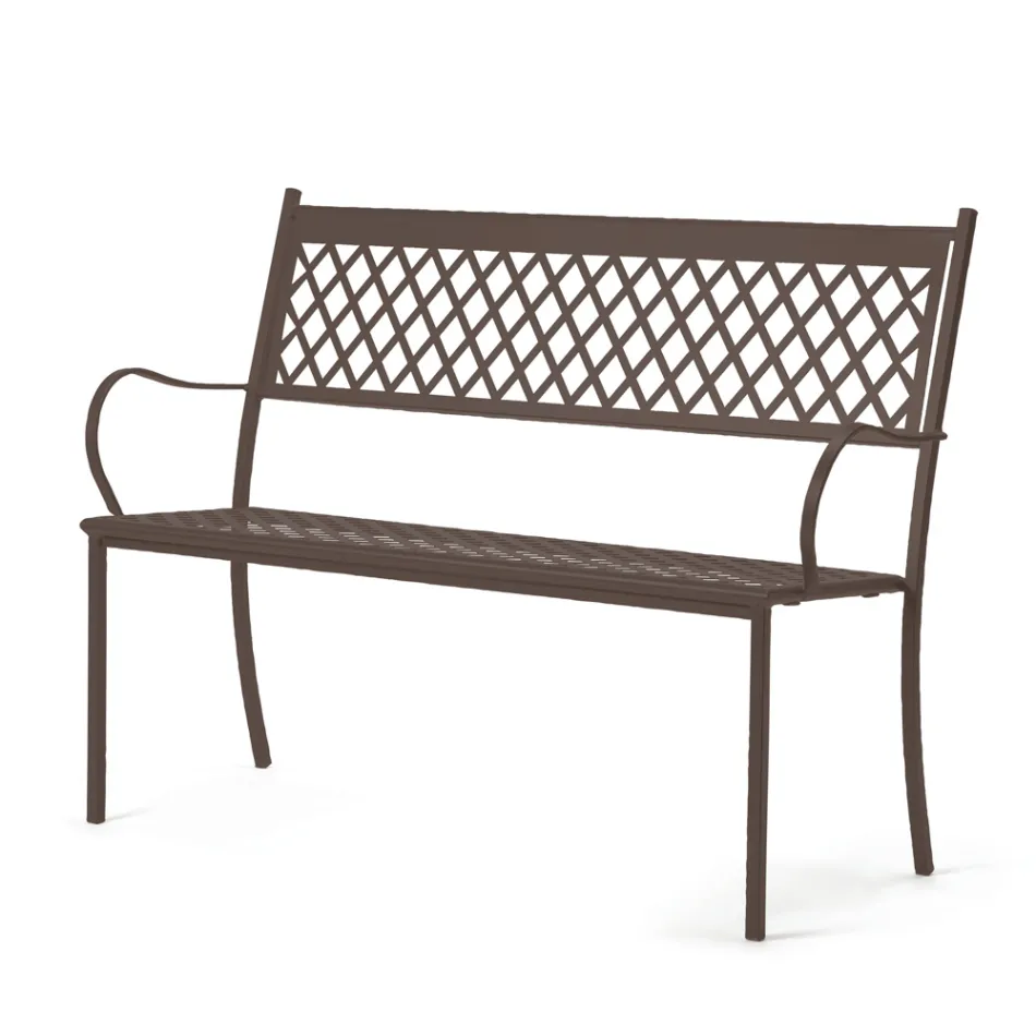 Stapelbare Außenbank aus verzinktem Stahl Made in Italy - Celia Viadurini