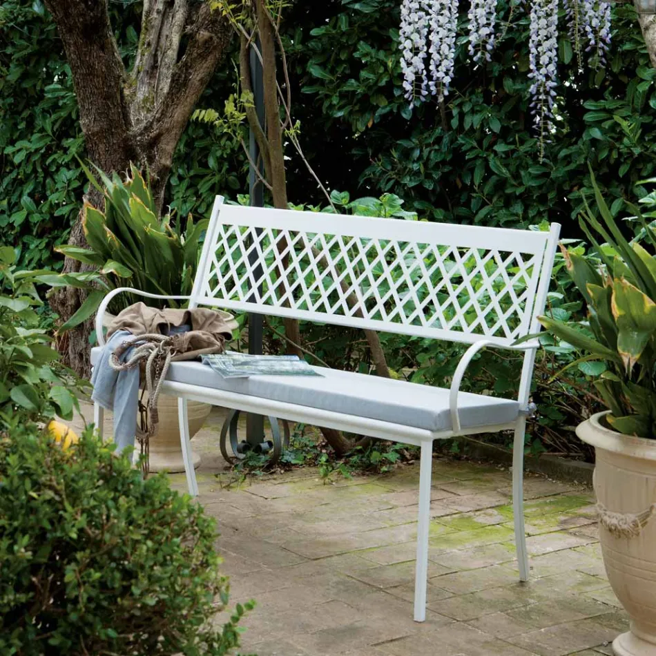 Stapelbare Außenbank aus verzinktem Stahl Made in Italy - Celia Viadurini