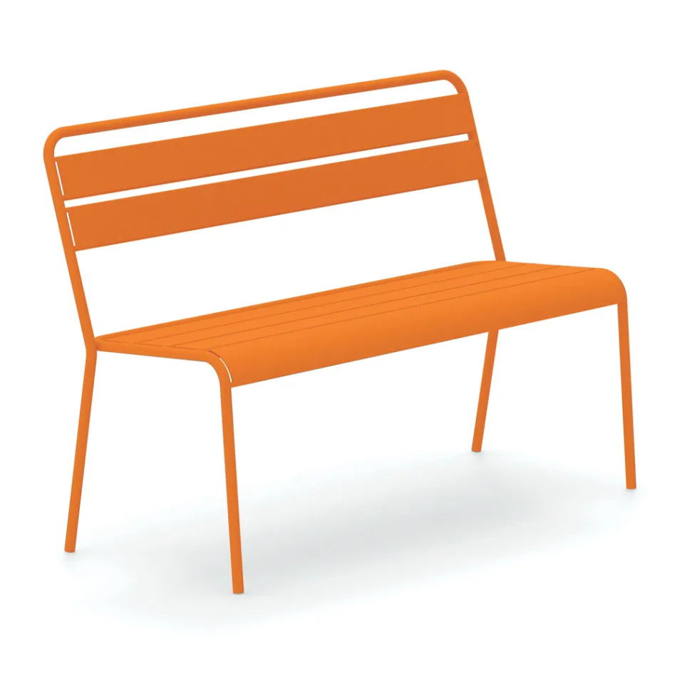 Stapelbare Gartenbank mit Struktur aus verzinktem Stahl Made in Italy - Ralph Viadurini