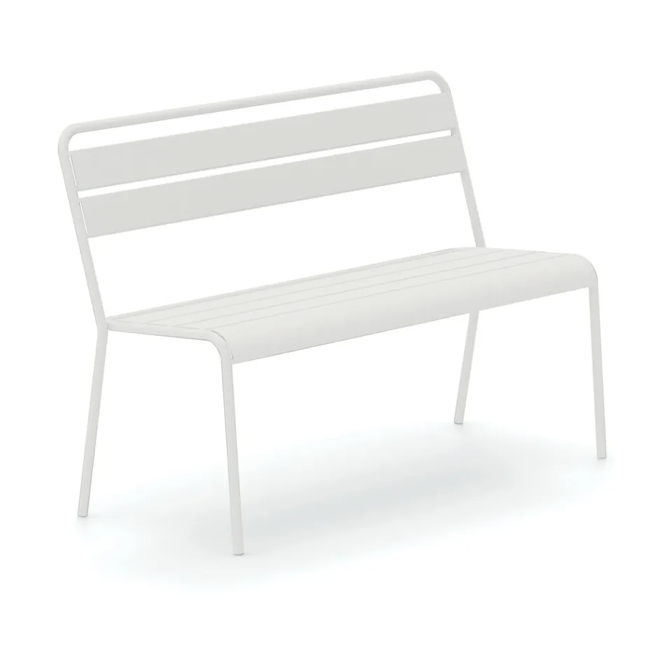 Stapelbare Gartenbank mit Struktur aus verzinktem Stahl Made in Italy - Ralph Viadurini