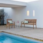 Design-Gartenbank aus Akazienholz für den Außenbereich, 2 oder 3 Sitzplätze – Roxen Viadurini