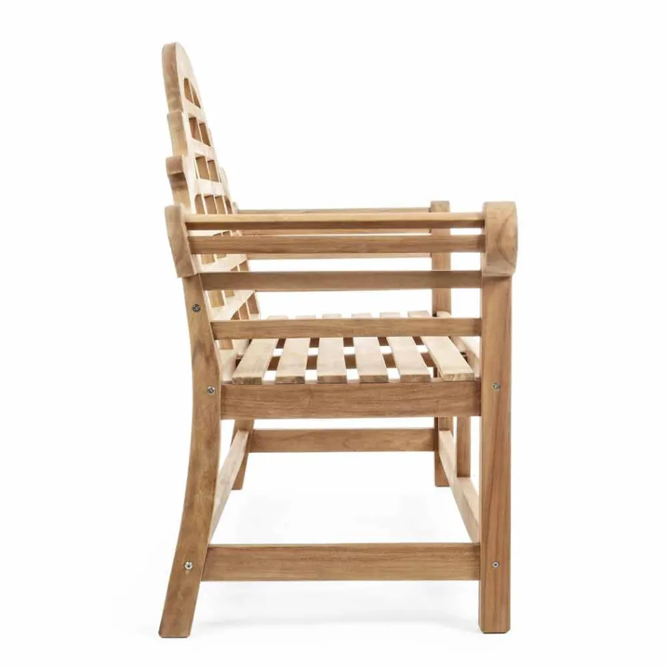 Gartenbank aus Teakholz mit rustikalem Design - Simonia Viadurini