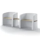 Gartenbank aus Polyethylen und Birkenholz Made in Italy - Talula Viadurini