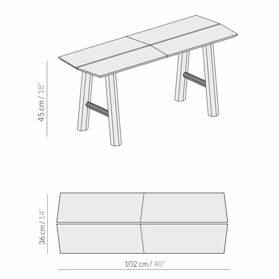 Moderne Designbank aus Eschenholz mit furniertem Sitz - Andria Viadurini