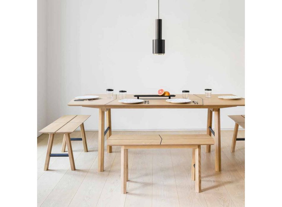 Moderne Designbank aus Eschenholz mit furniertem Sitz - Andria Viadurini