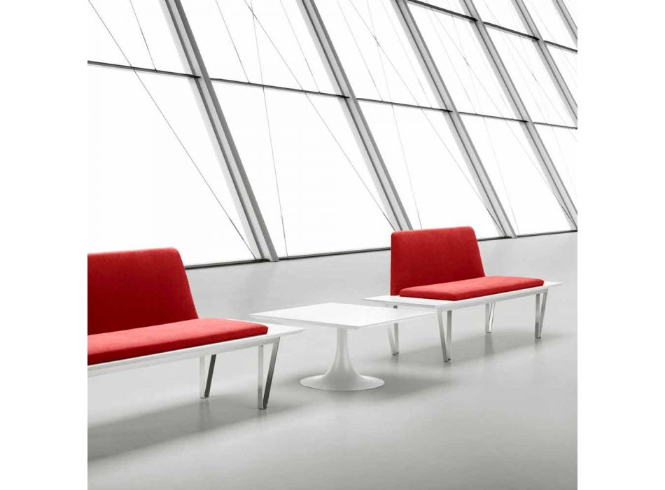 Gepolsterte und gepolsterte Sitzbank aus Stahl und Mdf Modernes Minimal Design - Gardena Viadurini
