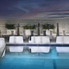 Gewellte Außenbank aus Polyethylen Made in Italy - Brenda Viadurini